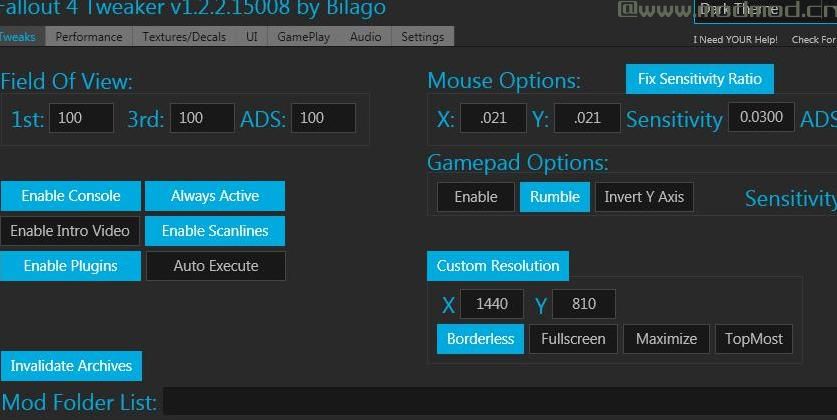 Fallout 4配置工具 - 由Bilago提供