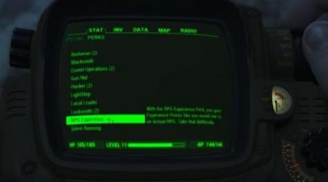 辐射4MOD RPG Experience Perk 刷经验