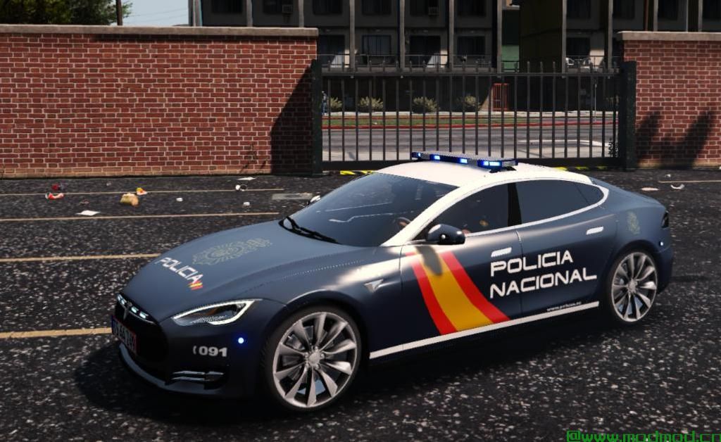侠盗猎车手5「GTA5」Mod: 2014 Tesla Model S Policía Nacional ELS