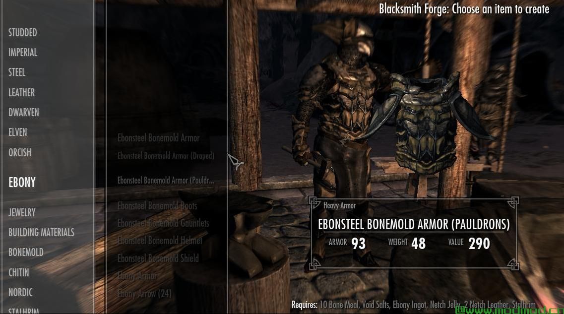 上古卷轴5：重置版MOD Ebonsteel Bonemold Armor