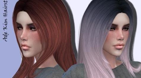 模拟人生4MOD Ade Kim female hair recolor by HoneysSims 发型