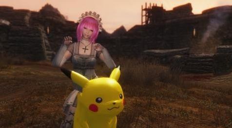 上古卷轴5：天际MOD -强化版皮卡丘宠物MOD-这么可爱还不快把它抱回家？