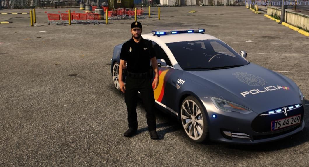 侠盗猎车手5「GTA5」Mod: 2014 Tesla Model S Policía Nacional ELS