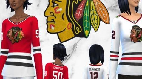 模拟人生4MOD Ladies Chicago Blackhawks Jerseys 球衣