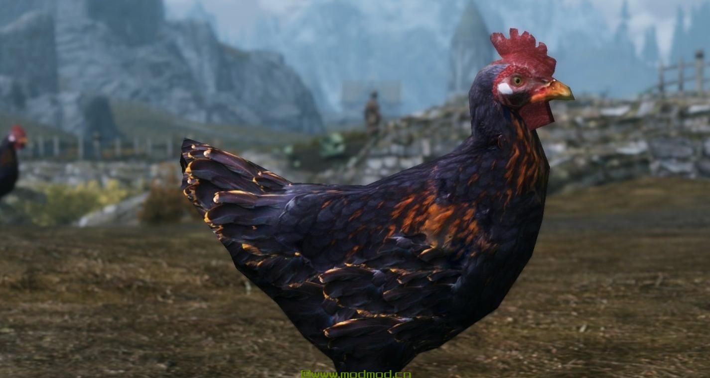 上古卷轴5：天际MOD 高清鸡神两种颜色版2K&1K，极好的韭葱-chicken HD，The glorious Leek