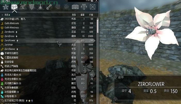 上古卷轴5：天际MOD 龙背上的骑兵3，Zero的服装和武器