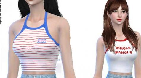 模拟人生4MOD AOA Bingle Bange Crop Top 上衣