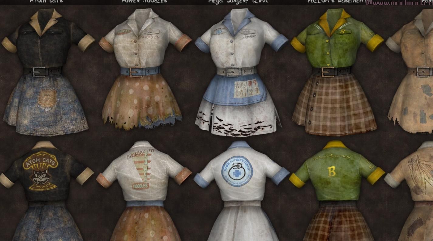 辐射4MOD Commonwealth Mini Dresses Vanilla-CBBE-JB