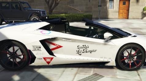 侠盗猎车手5「GTA5」Mod: [Livery]兰博基尼Aventador LP700-4 Roadster’Harley Quinn’版