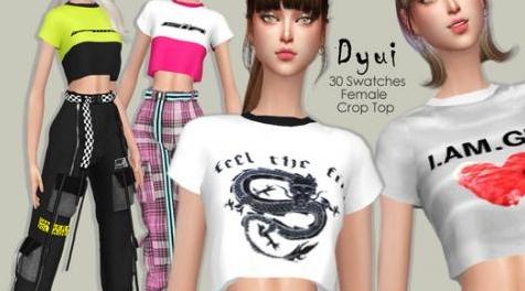 模拟人生4MOD DYUI - Casual Crop Top 上衣