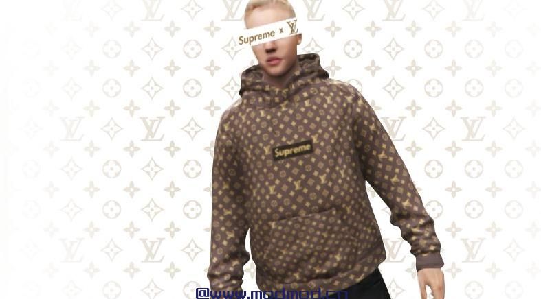 Supreme x LV  - 棕色连帽衫