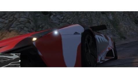 侠盗猎车手5「GTA5」Mod: Bape Shark兰博基尼纹理（红色）