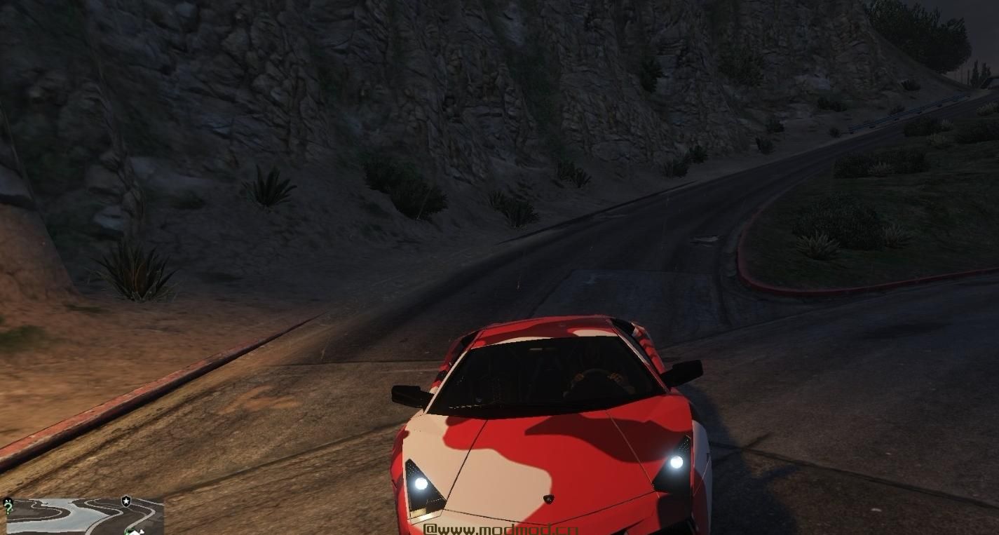 侠盗猎车手5「GTA5」Mod: Bape Shark兰博基尼纹理（红色）