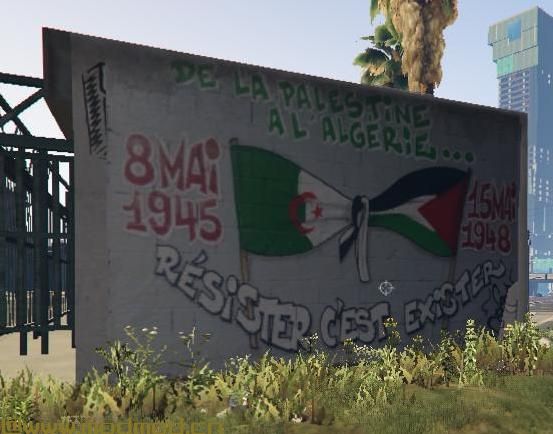 侠盗猎车手5「GTA5」Mod: 阿尔及利亚和巴勒斯坦涂鸦