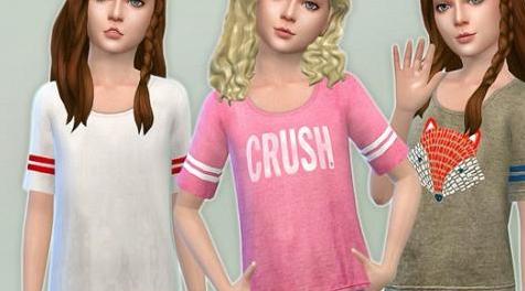 模拟人生4MOD Casual Tee for Girls 儿童T恤