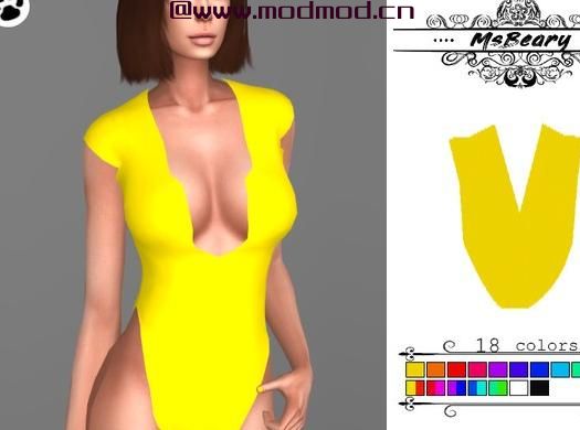 模拟人生4MOD V-Neck Swimsuit V领泳衣