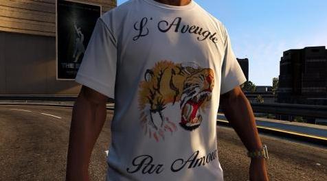 侠盗猎车手5「GTA5」Mod: Gucci“L’Aveugle Par Amour”T恤