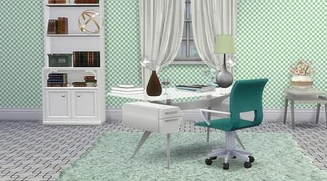 模拟人生4MOD Green Gingham Walls_marcorse 墙纸