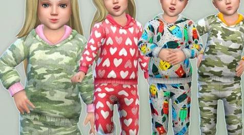 模拟人生4MOD Printed Overall for Toddler 儿童睡衣