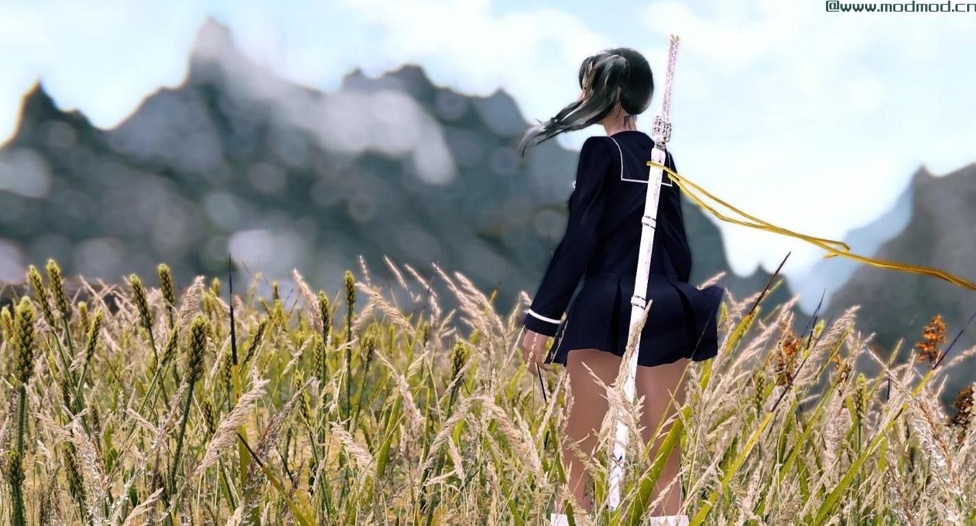 上古卷轴5：天际MOD 勿忘初心，一个老随从重制，自改动态学生服一件及SG发型和