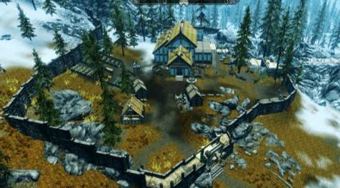 上古卷轴5：天际MOD 炉火DLC的赫雅晨大厅室外扩建~有城墙、门房、农地区、炼金花圃、锻造区、浴