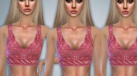 模拟人生4MOD Velvet Pink Bralette 粉红色文胸