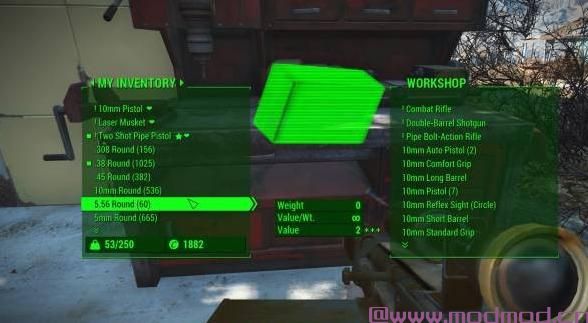 辐射4MOD 容器UI的每重量值指标