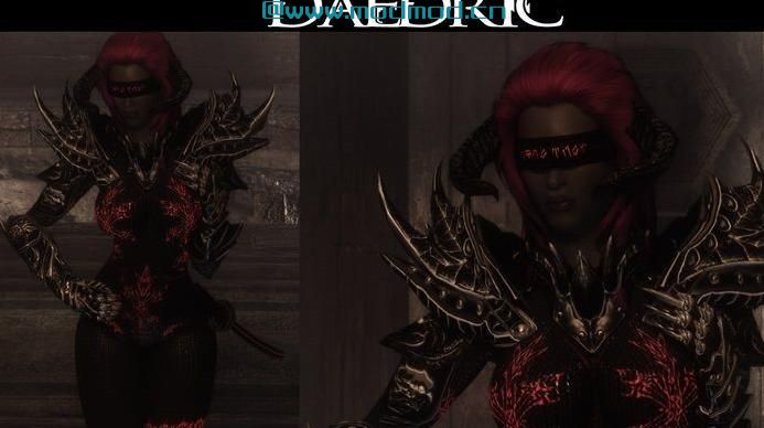 上古卷轴5：天际MOD 分享&ldquo;血光恶魔甲替换原版恶魔甲&rdquo; 修正丢失材质。