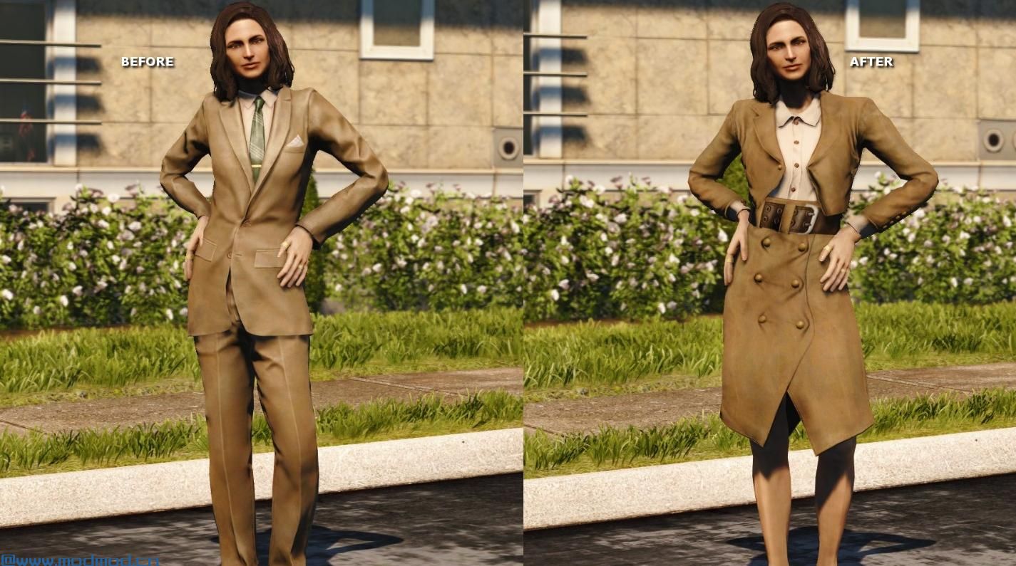 辐射4MOD 1950年代的女性服装（Vanilla  -  EVB  -  CBBE）