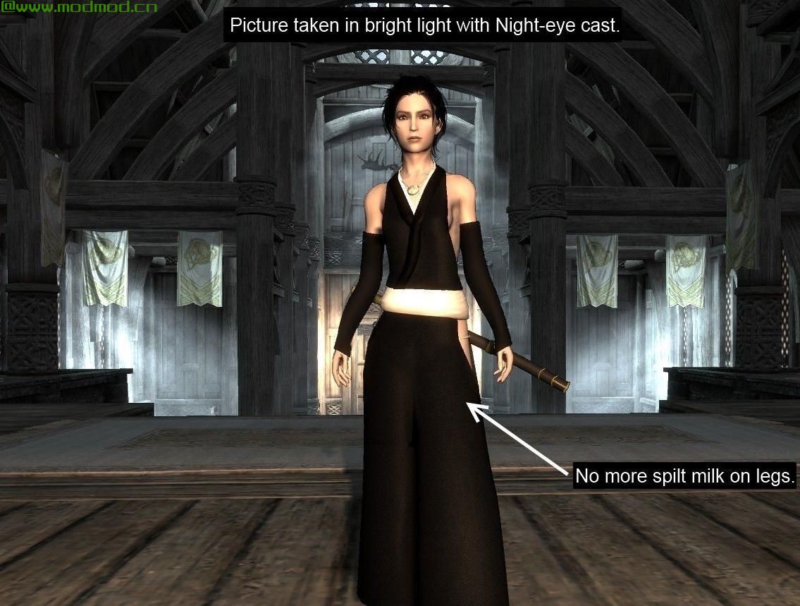 上古卷轴5：天际MOD 【动漫类mod】死神BLEACH-碎蜂全套装束7B及CBBE及UNP及可选BBP▲Sui Fon Outfit▼