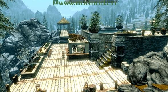 上古卷轴5：天际MOD 炉火DLC的赫雅晨大厅室外扩建~有城墙、门房、农地区、炼金花圃、锻造区、浴