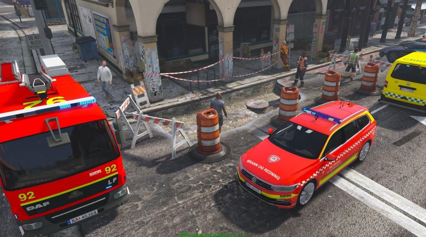 侠盗猎车手5「GTA5」Mod: 大众帕萨特2015挪威消防长跑车 - 虚构的制服