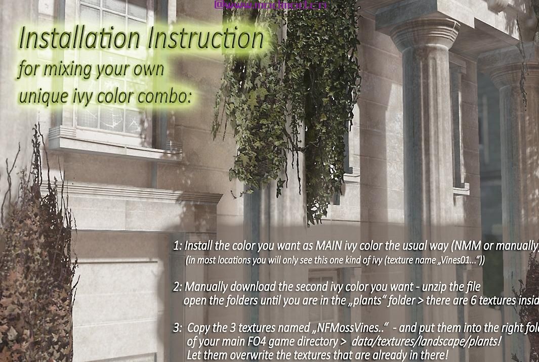 辐射4MOD 令人愉快的常春藤 -  HD Vine Retexture  - 自然而逼真的绿色和棕色植物大修
