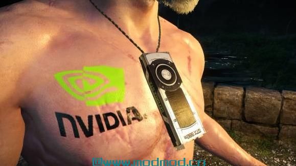 巫师3：狂猎MOD Geralt NVIDIA Tatoo和GTX 980 Ti吊坠