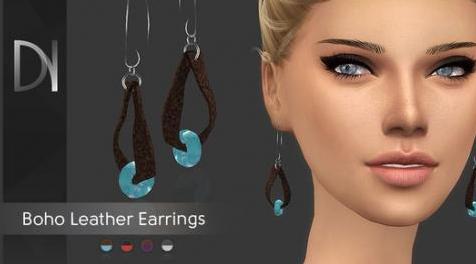 模拟人生4MOD Boho Leather Earrings [HQ] 耳环