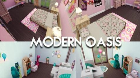 模拟人生4MOD Modern Oasis - NO CC! 房子