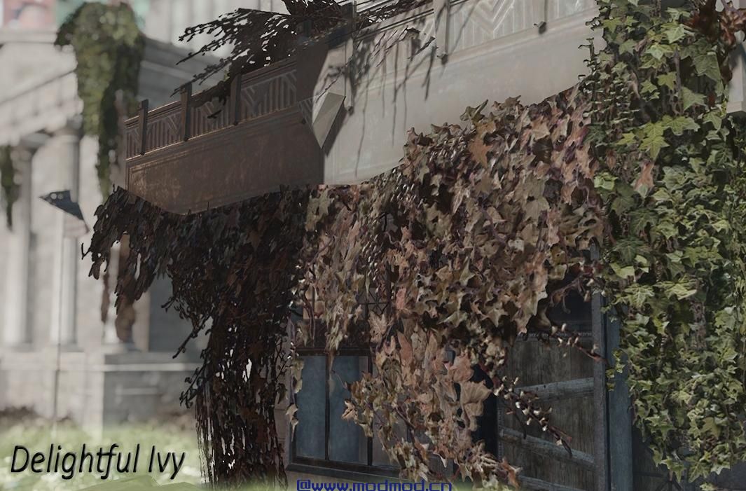 辐射4MOD 令人愉快的常春藤 -  HD Vine Retexture  - 自然而逼真的绿色和棕色植物大修