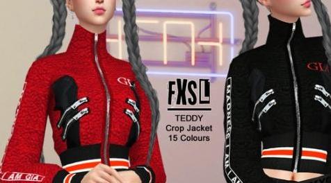 模拟人生4MOD FXSL - Teddy Crop Jacket 外套