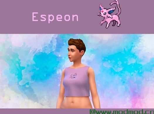 模拟人生4MOD Pokemon Crop Top 口袋妖怪上衣