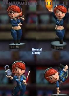 Bobble Girl  - 与Slooty Vault Suit