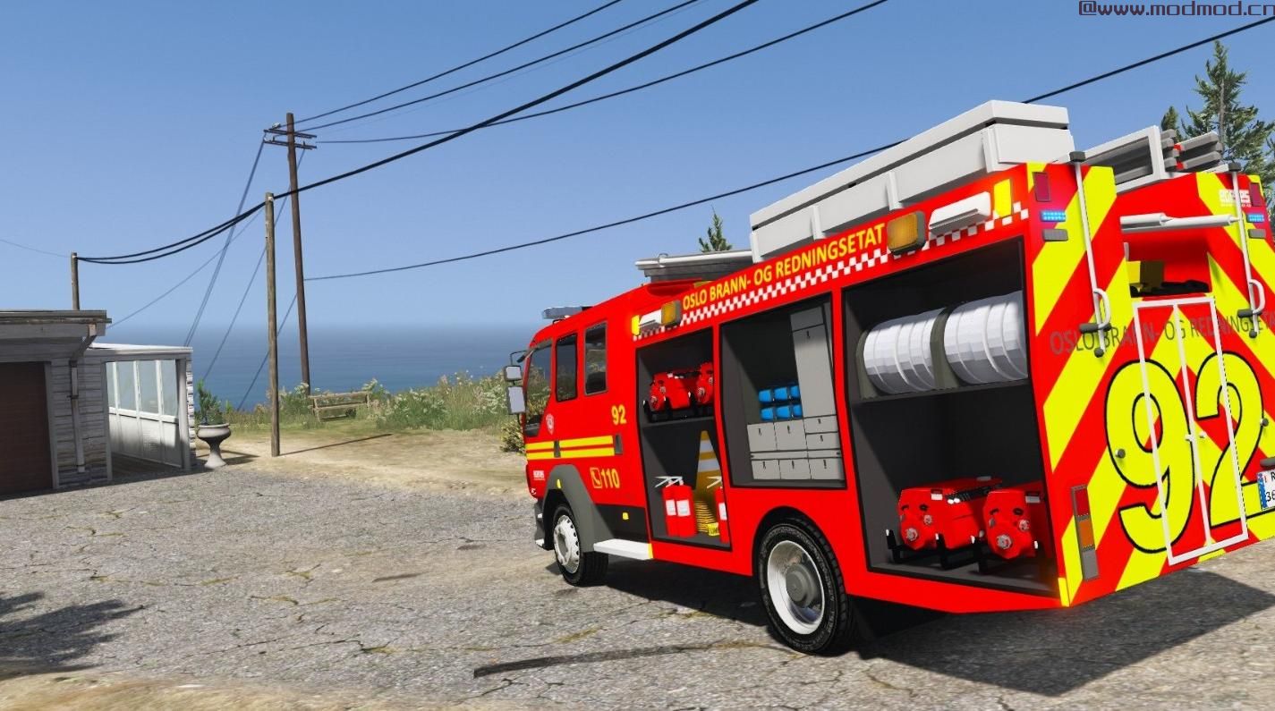 侠盗猎车手5「GTA5」Mod: 挪威消防车 - 奥斯陆