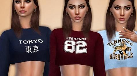 模拟人生4MOD Casual Crop Sweater 02 裁剪毛衣