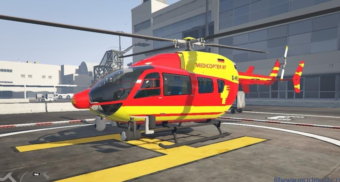 侠盗猎车手5「GTA5」Mod: Medicopter 117（模板）新版欧洲直升机145