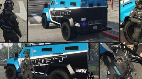 侠盗猎车手5「GTA5」Mod: 新的Swat LSPD和lencobearcat的制服