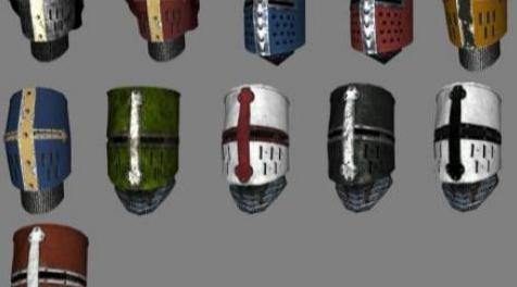 骑马与砍杀MOD Painted Great Helm dev1257 submod v2 -updated for r213- 盾牌