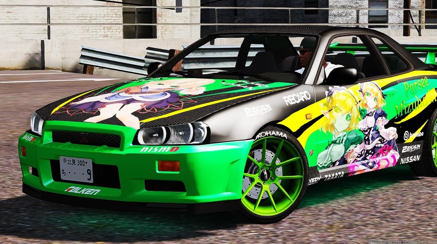 侠盗猎车手5「GTA5」Mod: 日产Skyline GT-R R34 Itasha Livery