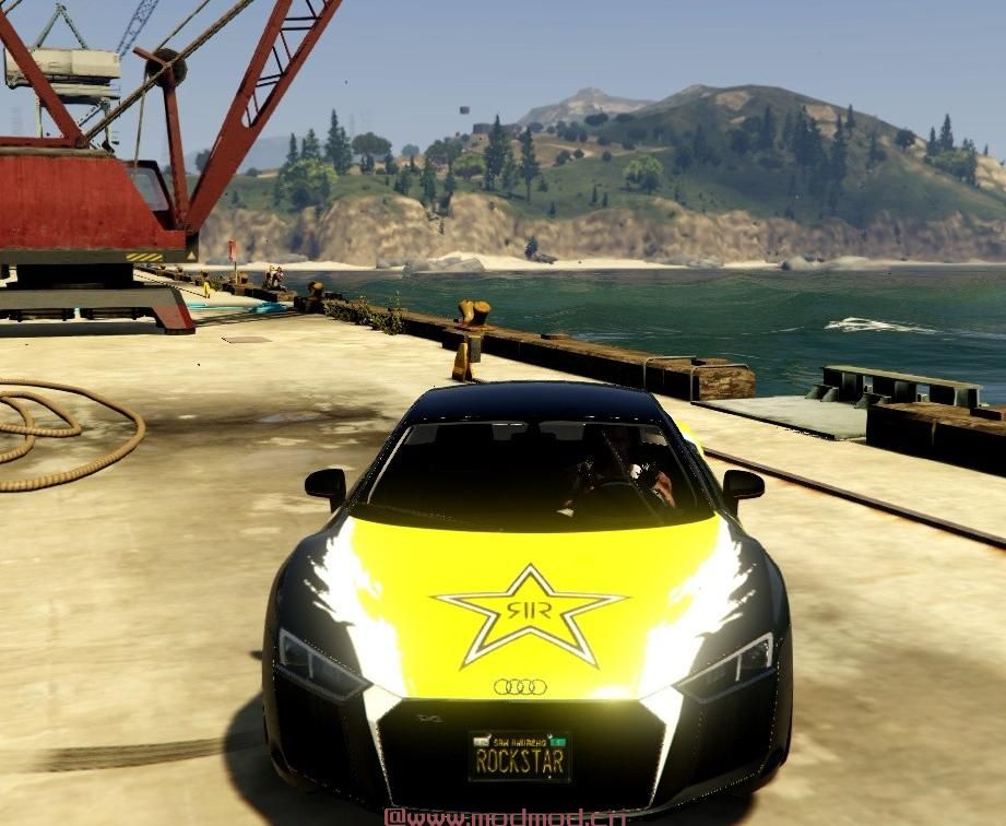 侠盗猎车手5「GTA5」Mod: 奥迪R8  -  Darius Rockstar Energy Livery