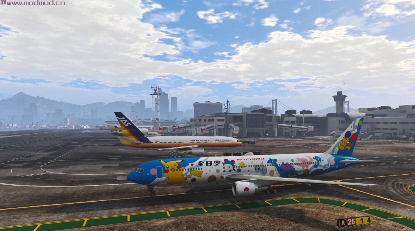 侠盗猎车手5「GTA5」Mod: 所有日本航空公司的口袋妖怪（神奇宝贝）Livery Boeing 767-300