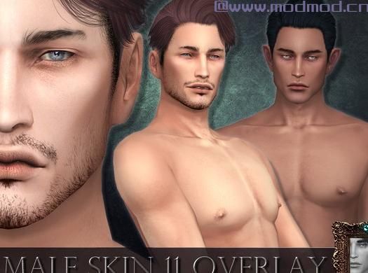 模拟人生4MOD Male skin 11 - OVERLAY 男性皮肤