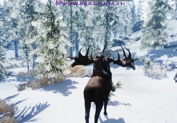 上古卷轴5：天际MOD 【坐骑】想不想像霍比特人的瑟大王一样骑着威风的大角鹿？今天就满足你！